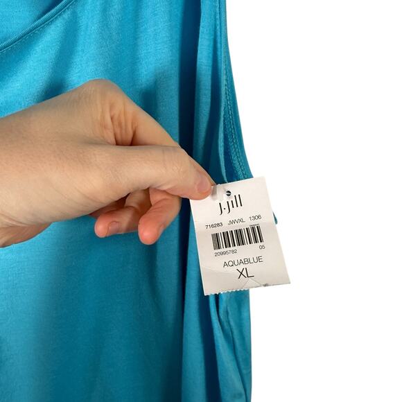 J Jill Easy A-Line Tank Top Aqua Blue Pima Cotton Modal Capsole NEW Womens XL - Picture 3 of 6